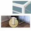 A collage of close-up images showing the construction and details of a white computer desk. Podgląd zdjęcia produktu