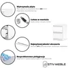 Collage of product features and information for a white cabinet. Podgląd zdjęcia produktu