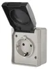 Wandsteckdose grau-schwarz, IP44 Produktbild-Vorschau