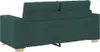 The back view of a dark green loveseat sofa. Podgląd zdjęcia produktu