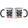 I love you Süßer Waschbär Herz Tasse Schwarz Freundschaft Produktbild-Vorschau 3