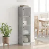Vysoká skříň se skleněnými dvířky betonově šedá 35x37x142 Náhled obrázku produktu 3