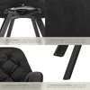 A collage of images showing details of a black velvet armchair, including its base, fabric texture, and legs. Produktbild-Vorschau
