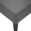 A close-up view of the corner of a gray upholstered chaiselongue, showing the fabric texture and piping detail. Produktbild-Vorschau