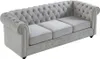 Couchgarnitur 3+2 - Samt - Hellgrau - CHESTERFIELD Produktbild-Vorschau 5