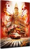 Abstrakt Gebäude USA Brand Red Leinwandbild Wandbild Produktbild-Vorschau 1