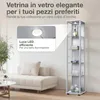 K-Möbel Vetrina in vetro in alluminio / argento (176x37x33 Anteprima dell’immagine prodotto 5