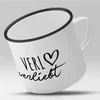 Huuraa Emaille Tasse Verl  Geschenk Kaffeebecher Vintage Produktbild-Vorschau 2
