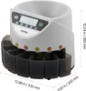 A coin sorter machine with a digital display and multiple coin collection bins. Voir les images du produit