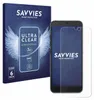 A product box and a screen protector on a smartphone. Produktbild-Vorschau
