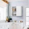 A clean, modern kitchen with white cabinets and a marble countertop. Produktbild-Vorschau