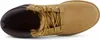 A top-down view of a tan Timberland boot with brown accents and yellow and brown laces. Náhled obrázku produktu