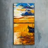 Wohnzimmer-Bild Leinwand Uhr Geräuschlos 30x60 Wasser Boot Produktbild-Vorschau 2