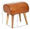 FineBuy Tabouret en cuir véritable / bois massif 45 x 53 x Voir les images du produit 3