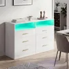VASAGLE Kommode mit LED-Beleuchtung und Ladestation, 6 Produktbild-Vorschau 2