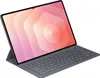 A tablet with a keyboard case, shown from a diagonal angle. Produktbild-Vorschau