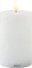 A white LED candle with a flame. Produktbild-Vorschau