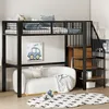 A child's bedroom with a loft bed, sofa, and rug. Náhled obrázku produktu