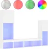 vidaXL 4-tlg. Wohnwand mit LED-Beleuchtung Weiß Produktbild-Vorschau 1