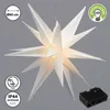 A white star-shaped lamp hanging against a gray background. Produktbild-Vorschau
