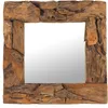 HOLZSPIEGEL "TEAK 50" | Teakkholz, 50x50 cm | Wandspiegel Produktbild-Vorschau 1