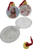 Two clear Christmas ornaments with photos of children inside, one open ornament showing how to insert a photo, and a separate ornament cap with a red ribbon. Produktbild-Vorschau