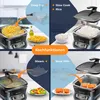 A collage of images showcasing the different cooking functions of a multi-cooker, including deep frying, slow cooking, steaming, and sous vide. Produktbild-Vorschau