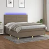 The Living Store Boxspringbett mit Matratze & LED Taupe Produktbild-Vorschau 2