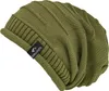 Chillouts unifarbene Longbeanie Erik mit Strick-Details in grün