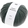 A ball of grey yarn with a white label. Produktbild-Vorschau