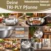 LS-LebenStil TRI-PLY Edelstahlpfanne Ø 24cm Unbeschichtet Produktbild-Vorschau 4