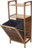 A bamboo shelf unit with a laundry basket. Podgląd zdjęcia produktu