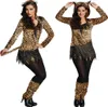 Two images of a woman wearing a leopard print costume. Produktbild-Vorschau