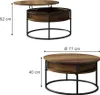 Couchtisch Vicco Marlo Holz 77 x 77 cm, Model 55946 Produktbild-Vorschau 2