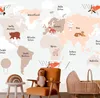 Vlies Fototapete - Map in Shades of Beige - Continents With Produktbild-Vorschau 2