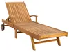 vidaXL Sonnenliege mit Kissen Massivholz Teak Braun und Produktbild-Vorschau 3