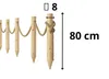 TIMBERMIK Drevený Plot 6x Drevený Stĺpik Ø8 x 80 cm + 12 m Náhľad obrázku produktu 3