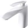 A white single-lever faucet for a washbasin, shown from a side-front angle against a white background. Anteprima dell’immagine prodotto