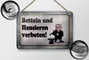 Blechschild Hinweis 18x12cm betteln Hausieren verboten Produktbild-Vorschau 2