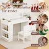 COSTWAY Kindertafelset met stoel, inklapbare tafel met Productafbeelding-voorbeeld 7