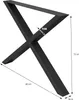 ECD Germany 2x nogi stołu X-Design, 60x72 cm, czarne, stal Podgląd zdjęcia produktu 6