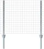 A close-up, front-facing view of a wire fence section with two metal posts anchored into the ground. Produktbild-Vorschau