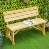 Aga Dřevěná zahradní lavice 116x56x80 cm Přírodní Náhled obrázku produktu 2