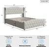 A diagram showing the dimensions of a bed frame, along with icons and text related to assembly and weight capacity. Náhľad obrázku produktu