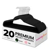 20 Kleiderbügel Samt 45 x 23,8 x 0,6 cm, schwarz Produktbild-Vorschau 1