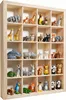 A wooden display case filled with various animal figurines. Produktbild-Vorschau