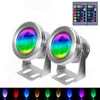 2er Set 10W LED Unterwasser RGB Strahler Wasserdicht Teich Produktbild-Vorschau 1