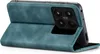 A teal flip case for a smartphone is shown open, revealing the phone's camera module. Produktbild-Vorschau