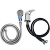 A shower head and faucet with hoses on a white background. Anteprima dell’immagine prodotto