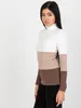 Rue Paris Damen-Rollkragenpullover Karsyn schwarz braun Produktbild-Vorschau 2